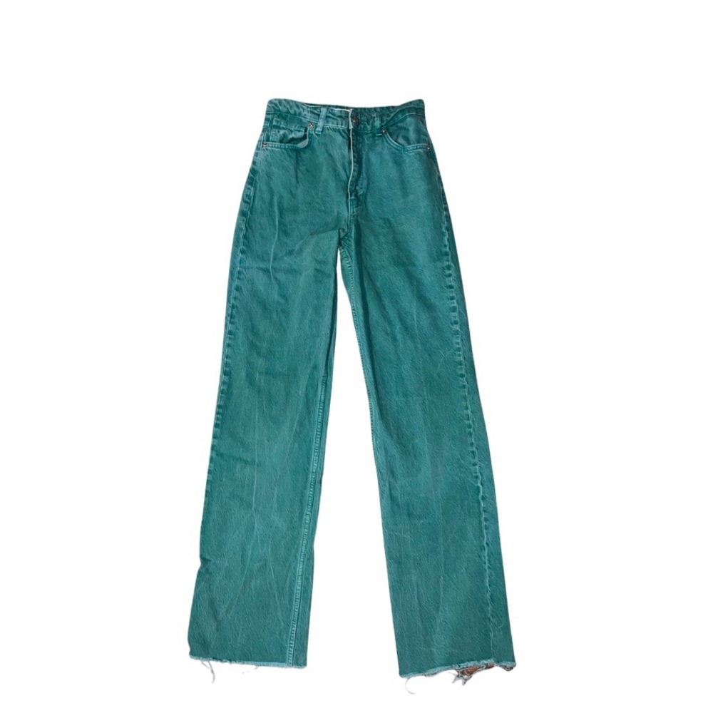 Zara Green Wide Leg Jeans